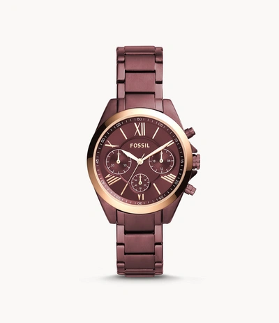 Shop Fossil Women's Modern Courier Chronograph, Wine-tone Stainless Steel Watch In Gold