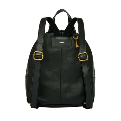 Shop Fossil Women's Megan Litehide Leather Small Backpack In Black
