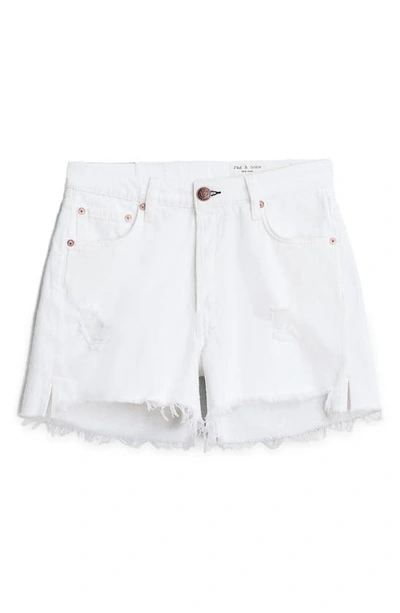 Shop Rag & Bone Ripped High Waist Cutoff Shorts In Optic Whit