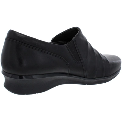 Shop Clarks Hope Roxanne Womens Leather Almond Toe Loafers In Black