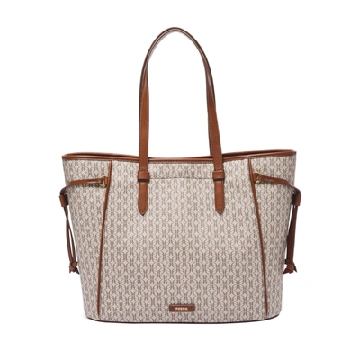 Shop Fossil Women's Charli Printed Pvc Tote In Beige