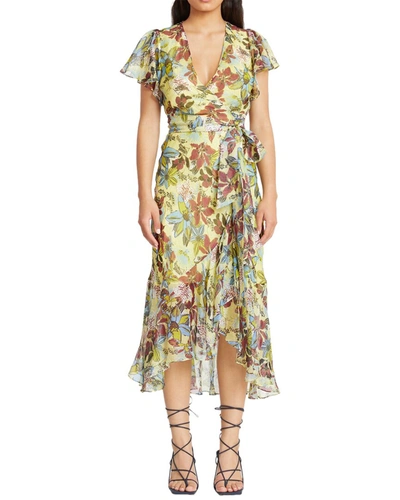 Shop Tanya Taylor Blaire Linen & Silk-blend Dress In Multi