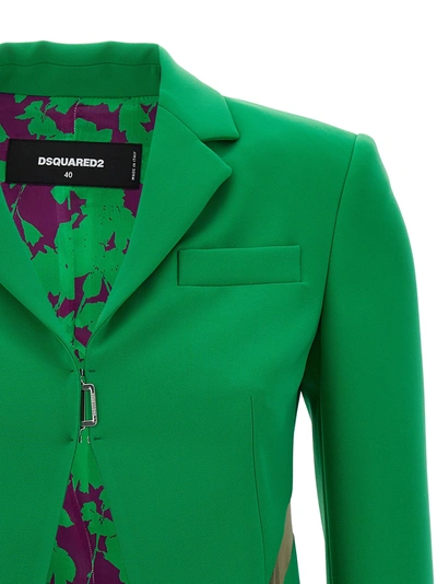 Shop Dsquared2 Tulle Insert Blazer Jacket Jackets Green