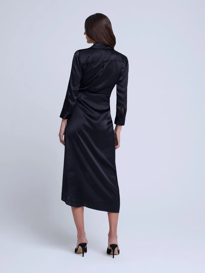 Shop L Agence Kadi Silk Wrap Dress In Black