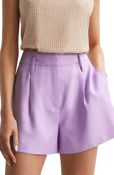 Shop Reiss Hollie High Waist Shorts In Lilac