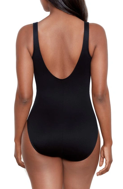 Shop Miraclesuit Petal Pusher Temptress One-piece Swimsuit In Black/ Multi