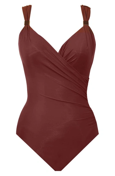 Shop Miraclesuit Razzle Dazzle Siren One-piece Swimsuit In Tamarind Brown