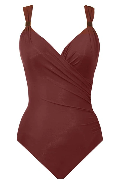 Miraclesuit Razzle Dazzle Siren One-piece Swimsuit In Tamarind Brown