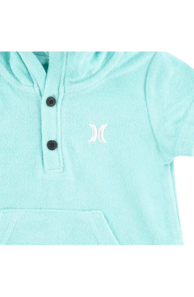Hurley Kids' Icon Hooded Romper In Aurora Green