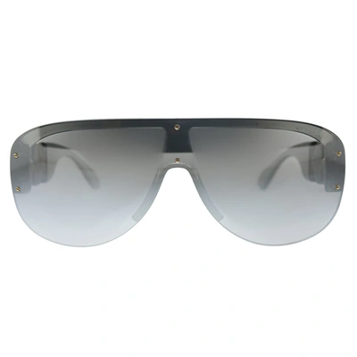 Shop Versace Ve 4391 311/6g Unisex Shield Sunglasses In Grey