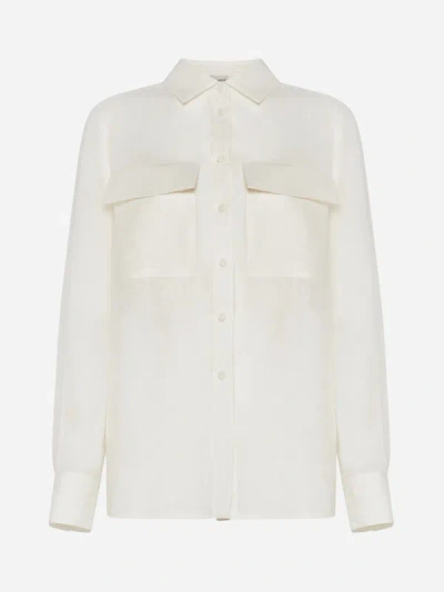 Shop Lardini Linen Shirt In White