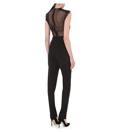 Shop Lanvin Sweetheart Silk-blend Jumpsuit In Black