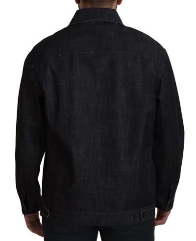 Shop Dolce & Gabbana Black Cotton Full Button Denim Men's Jacket