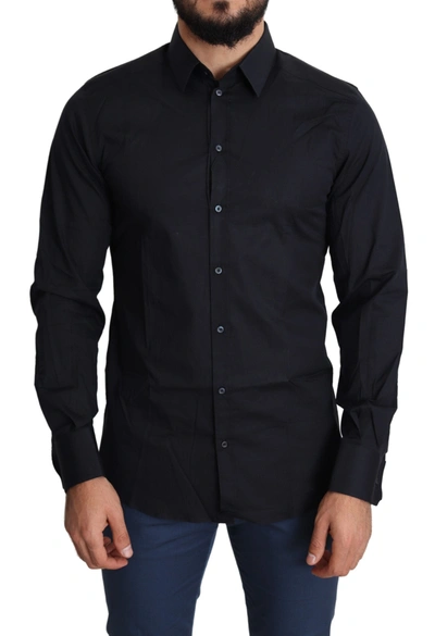 Dolce & Gabbana Elegant Black Formal Cotton Shirt In Black