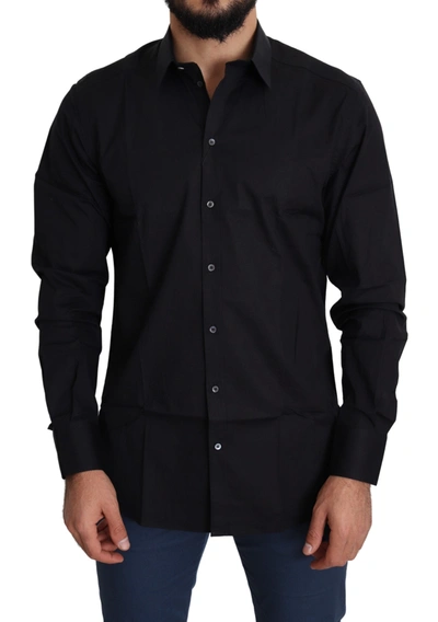 Dolce & Gabbana Elegant Black Formal Cotton Shirt In Black