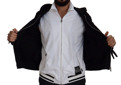 Shop Dolce & Gabbana Black Polyester Hooded Full Zip Men's Jacket