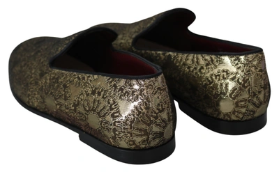 Shop Dolce & Gabbana Gold Bordeaux Loafers Slides Dress Men's Shoes