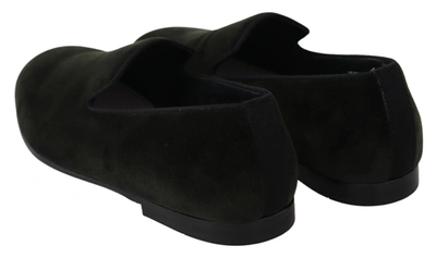 Shop Dolce & Gabbana Green Velvet Slip On Mens Loafers Men's Shoes