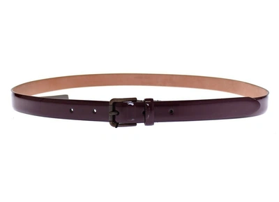 Dolce & Gabbana Purple Leather Logo Cintura Gürtel Belt In Purple