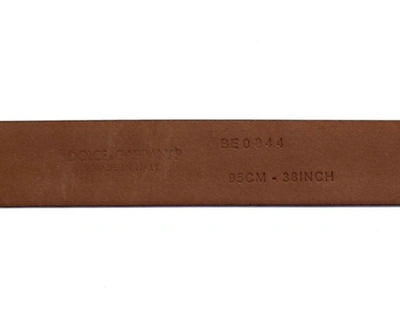 Dolce & Gabbana Purple Leather Logo Cintura Gürtel Belt In Purple