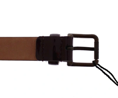 Dolce & Gabbana Purple Leather Logo Cintura Gürtel Belt In Purple