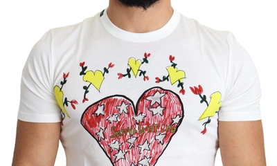 Shop Dolce & Gabbana White Saint Valentine Print Cotton Men Men's T-shirt