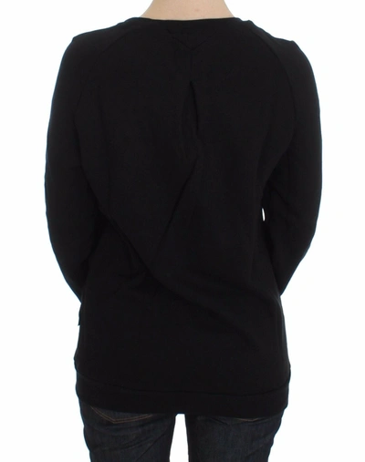 Shop Exte Chic Skull Motif Crew-neck Cotton Women's Sweater In Black
