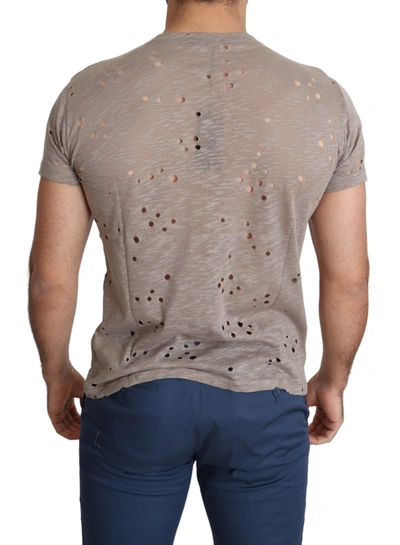 Shop Guess Chic Brown Cotton Stretch Round Neck Men's Tee
