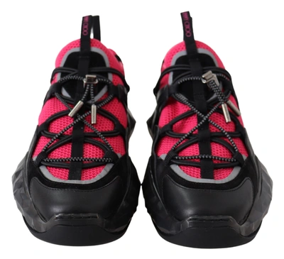 Jimmy Choo Electric Elegance Leather Mesh Women's Sneakers In Black | Silver