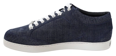 Jimmy Choo Chic Slip-on Blue Denim Suede Sneakers In Blue
