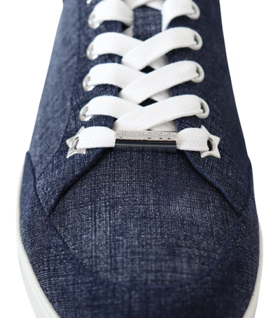 Jimmy Choo Chic Slip-on Blue Denim Suede Sneakers In Blue