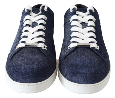 Jimmy Choo Chic Slip-on Blue Denim Suede Sneakers In Blue
