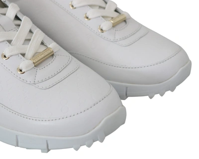 Shop Jimmy Choo White Leather Monza Women's Sneakers
