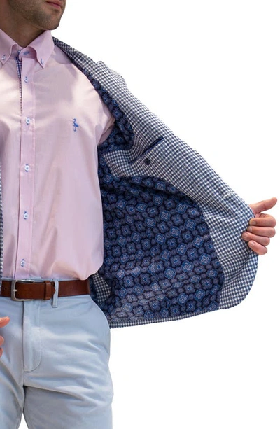 Tailorbyrd Textured Houndstooth Sport Coat In Ecru/ Navy