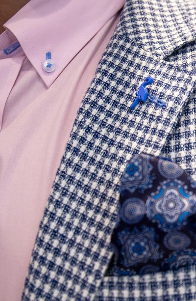 Tailorbyrd Textured Houndstooth Sport Coat In Ecru/ Navy