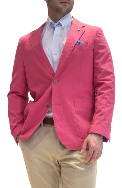 Shop Tailorbyrd Solid Seersucker Sportcoat In Nantucket Rose