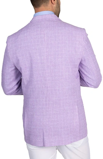 Shop Tailorbyrd Micro Plaid Linen Blend Sportcoat In Lilac
