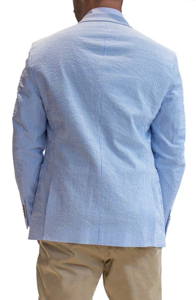 Tailorbyrd Modern Fit Striped Seersucker Sport Coat In Blue