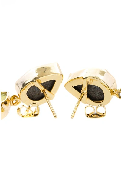 Saachi 18k Plated Agate Druzy Drop Earrings In Turquoise