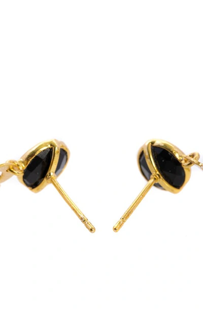 Saachi Quatrefoil Stone Drop Earrings In Black