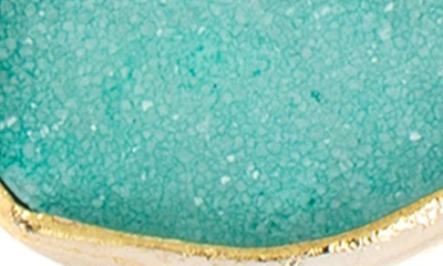 Saachi 18k Plated Agate Druzy Drop Earrings In Turquoise