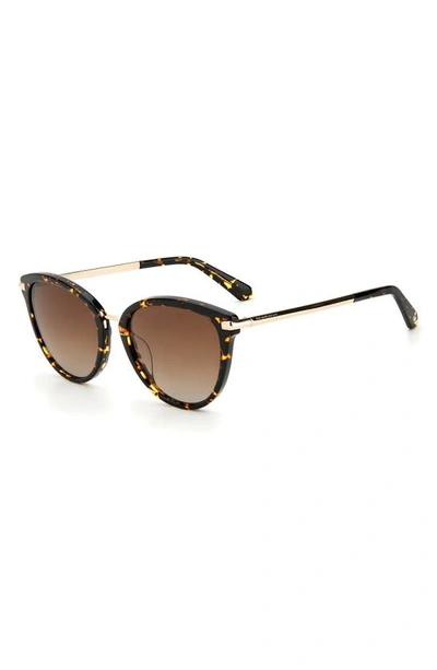 Shop Kate Spade Savona 53mm Gradient Polarized Cat Eye Sunglasses In Hvn / Brown Grad Polz