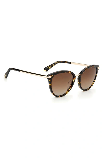 Shop Kate Spade Savona 53mm Gradient Polarized Cat Eye Sunglasses In Hvn / Brown Grad Polz