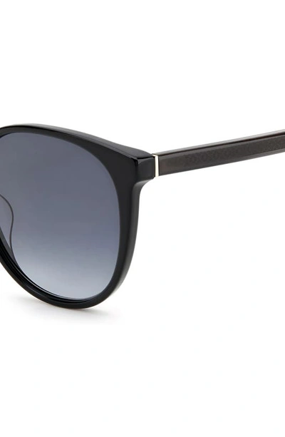 Shop Kate Spade Kimberlyn 56mm Gradient Cat Eye Sunglasses In Black/ Grey Shaded