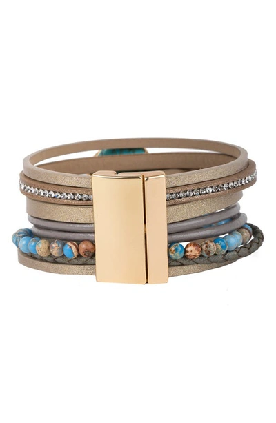 Saachi Soraya Stone Bracelet In Taupe