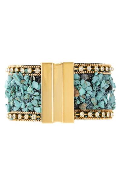 Saachi Beaded Bracelet In Aqua Blue