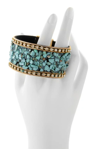 Saachi Beaded Bracelet In Aqua Blue