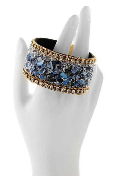 Shop Saachi Gravel Beaded Bracelet In Light Blue