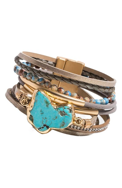 Saachi Soraya Stone Bracelet In Taupe