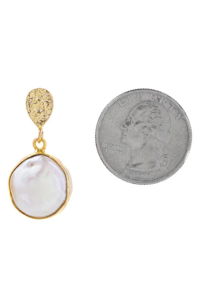 Saachi Freshwater Pearl Full Moon Dangle Earrings In Gold